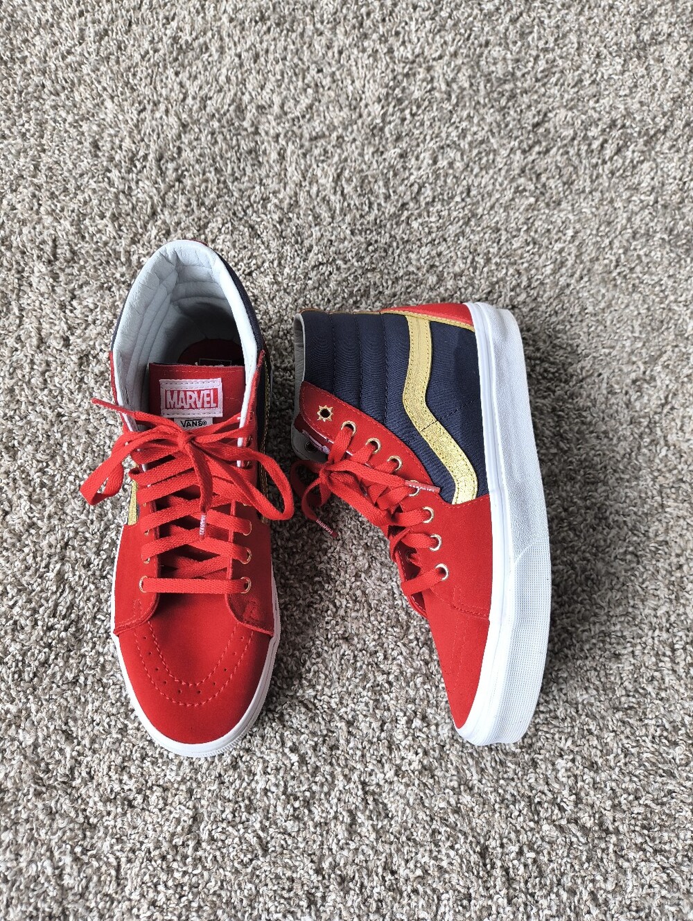 Vans x Marvel "Captain Marvel" Sk8-Hi Sneakers Size 7.5M - 9W